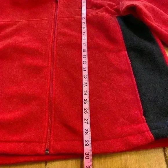 Columbia Men’s Red Black Fleece Full Zip Collar Jacket xl - Picture 11 of 13